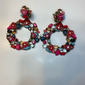 J. Crew floral hoop earrings-final price